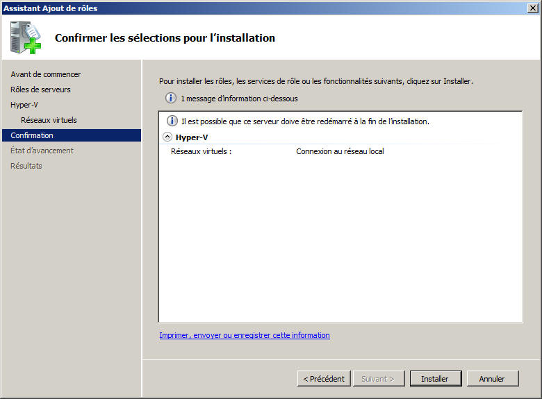Hyper-V récap installation