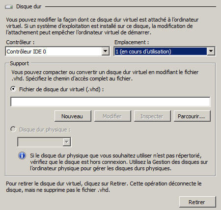 Etat du disque