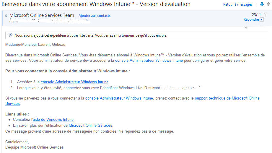 Mail intune