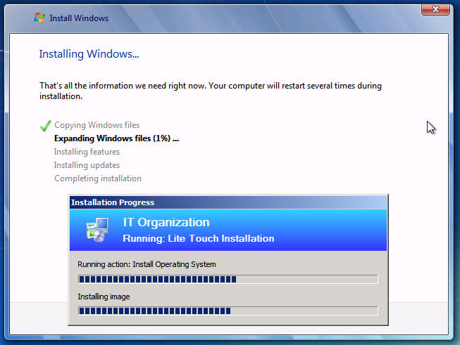 Lite Touch setup OS