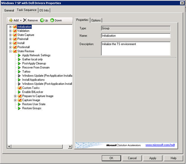 MDT Task sequence details
