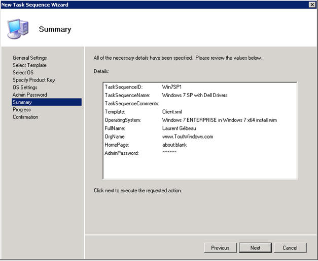 summary task sequence