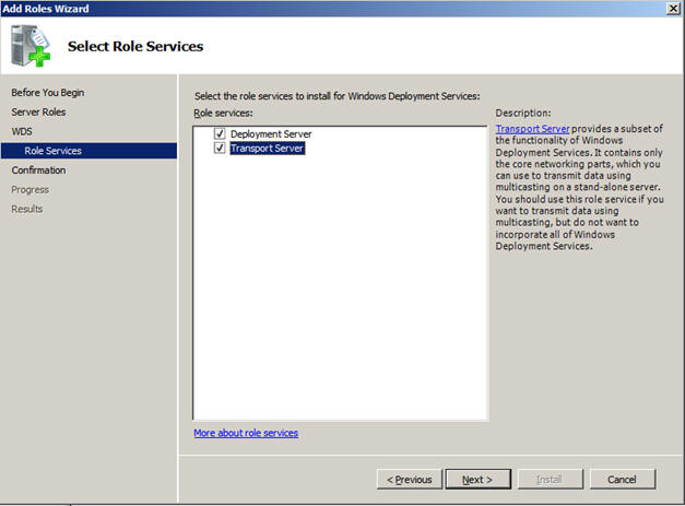 WDS role services
