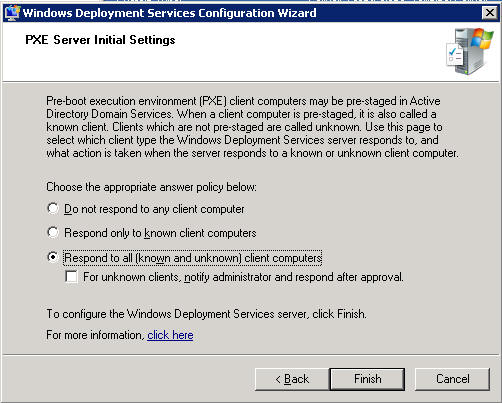 PXE Server Initial Settings