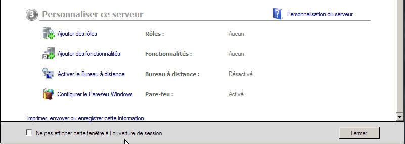 Windows Server 2008 - taches initiales