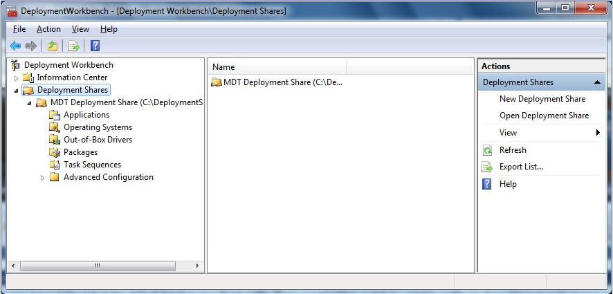 MDT 2010 Deployment Workbench