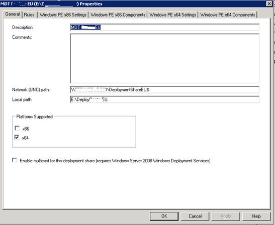 Windows PE settings