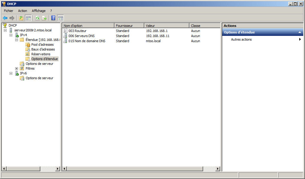 Administration de DHCP