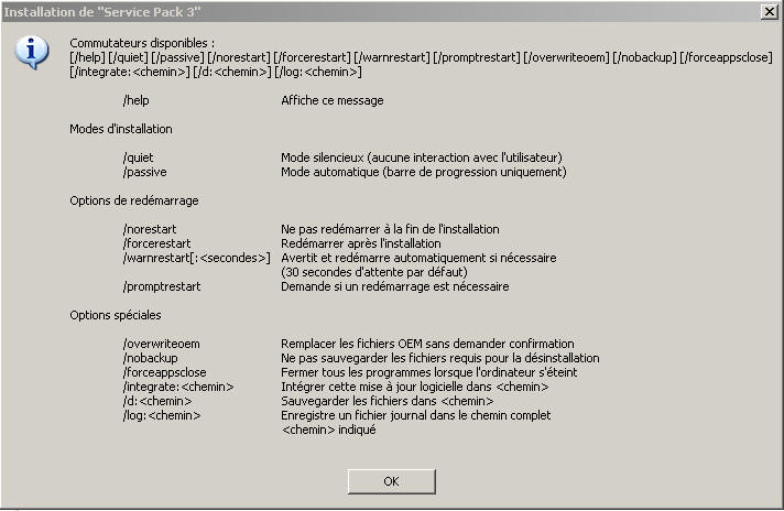 XP SP3 options